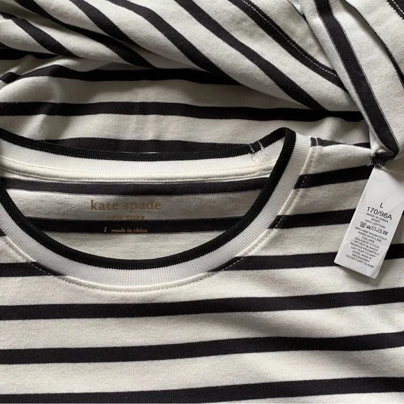 Kate Spade VGC Cotton Cream and Black Large Short Sleeve Dress in 100% Cotton - Picture 3 of 3